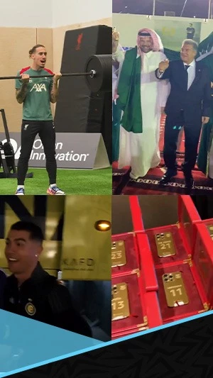 لقطات الأسبوع.. هواتف أيفون مطلية بالذهب للاعبي برشلونة